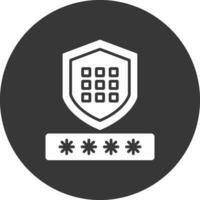 Code Security Glyph Inverted Icon vector