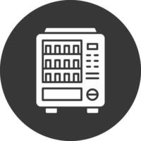 Vending Machine Glyph Inverted Icon vector