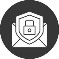Email Protection Glyph Inverted Icon vector