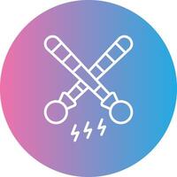 Drumsticks Line Gradient Circle Icon vector
