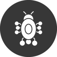 Digital Bug Glyph Inverted Icon vector