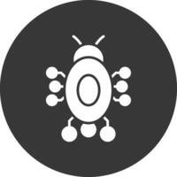 Digital Bug Glyph Inverted Icon vector