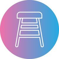 Bar Stool Line Gradient Circle Icon vector