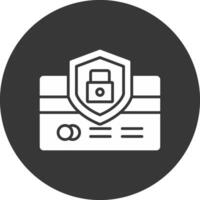 Credit Card Security Glyph Inverted Icon vector