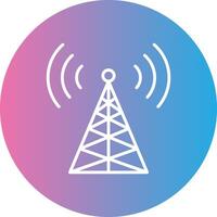 Radio Tower Line Gradient Circle Icon vector