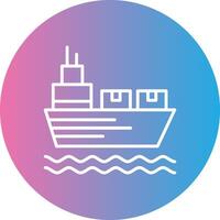 Shipping Line Gradient Circle Icon vector
