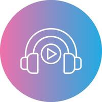 Headphone Line Gradient Circle Icon vector