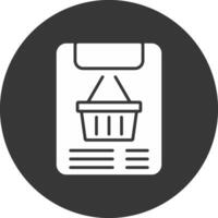Purchase Order Glyph Inverted Icon vector
