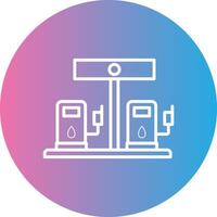 Petrol Station Line Gradient Circle Icon vector