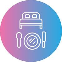 Bed And Breakfast Line Gradient Circle Icon vector