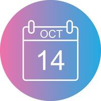 October Line Gradient Circle Icon vector