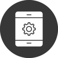 Mobile Phone Glyph Inverted Icon vector