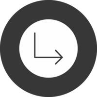 Turn Glyph Inverted Icon vector