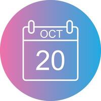 October Line Gradient Circle Icon vector