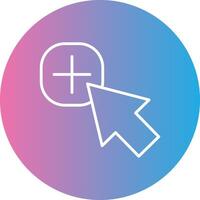 Mouse Cursor Line Gradient Circle Icon vector