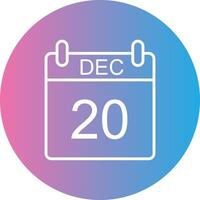 December Line Gradient Circle Icon vector