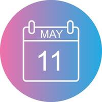 May Line Gradient Circle Icon vector
