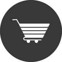 Trolley Glyph Inverted Icon vector