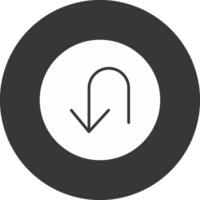 U Turn Glyph Inverted Icon vector