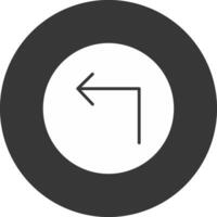 Turn Glyph Inverted Icon vector
