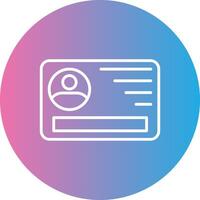 Id Card Line Gradient Circle Icon vector