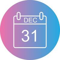 December Line Gradient Circle Icon vector