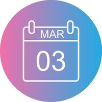 March Line Gradient Circle Icon vector