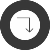 Turn Down Glyph Inverted Icon vector