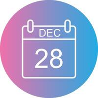 December Line Gradient Circle Icon vector