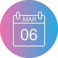 March Line Gradient Circle Icon vector