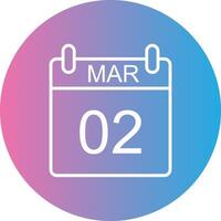 March Line Gradient Circle Icon vector