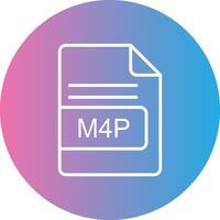 M4P File Format Line Gradient Circle Icon vector