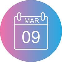 March Line Gradient Circle Icon vector