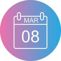 March Line Gradient Circle Icon vector
