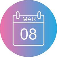 March Line Gradient Circle Icon vector