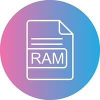 RAM archivo formato línea degradado circulo icono vector