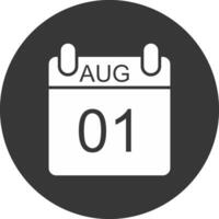 August Glyph Inverted Icon vector