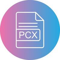 PCX File Format Line Gradient Circle Icon vector