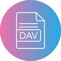 DAV File Format Line Gradient Circle Icon vector