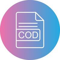 COD File Format Line Gradient Circle Icon vector