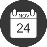 noviembre glifo invertido icono vector