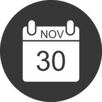 November Glyph Inverted Icon vector