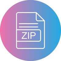 ZIP File Format Line Gradient Circle Icon vector