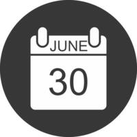 June Glyph Inverted Icon vector