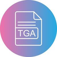 TGA File Format Line Gradient Circle Icon vector