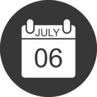 July Glyph Inverted Icon vector