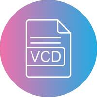 vcd archivo formato línea degradado circulo icono vector