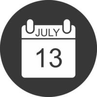 July Glyph Inverted Icon vector