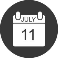 July Glyph Inverted Icon vector