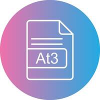 At3 File Format Line Gradient Circle Icon vector